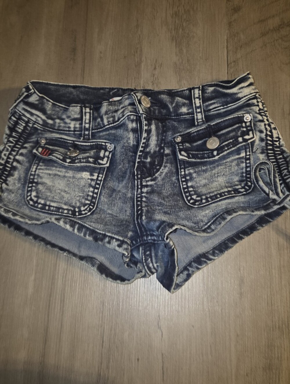 BDG Urban Outfitters Acid Wash Side Tie Micro Denim Shorts Size 24 YZK